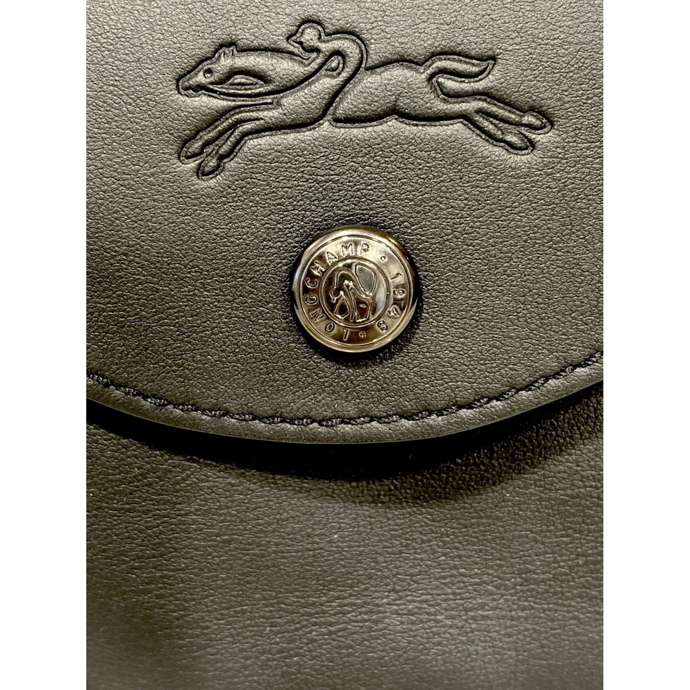 Longchamp Le Pliage Cuir Black Leather Clutch - Picture 7 of 14